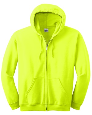 Hooded Full-Zip Sweatshirt w/logo Safety Yellow