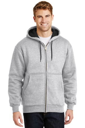 Hooded Full-Zip Heavy Thermal Sweatshirt Grey