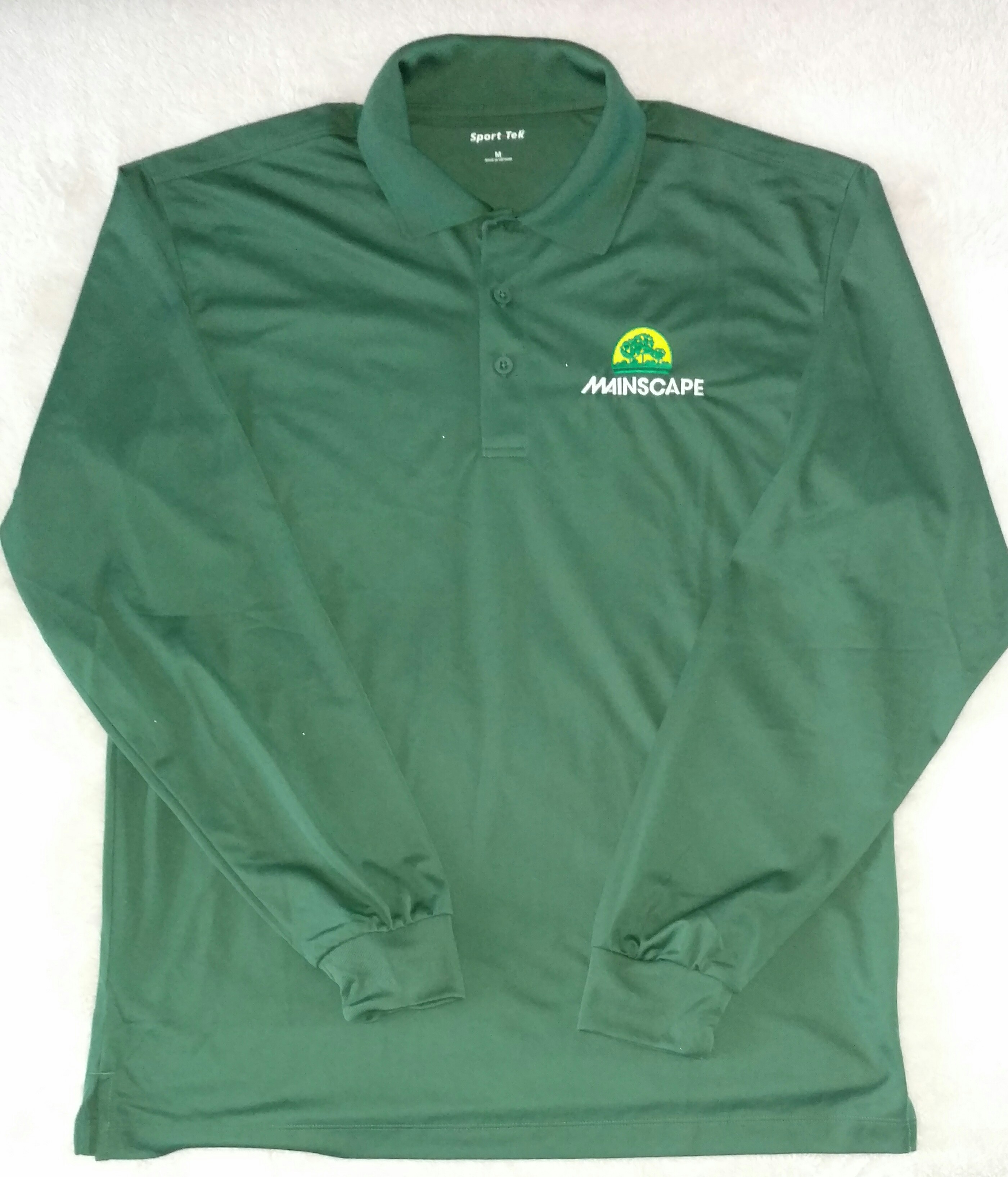 Long Sleeve Polo w/logo Green
