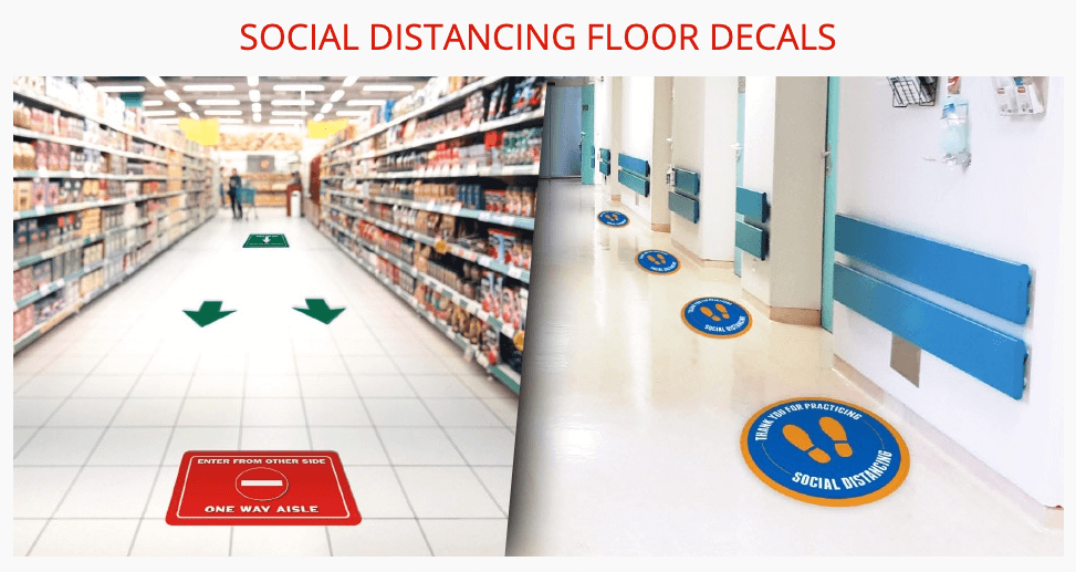 Social Distancing Floor Decals 
