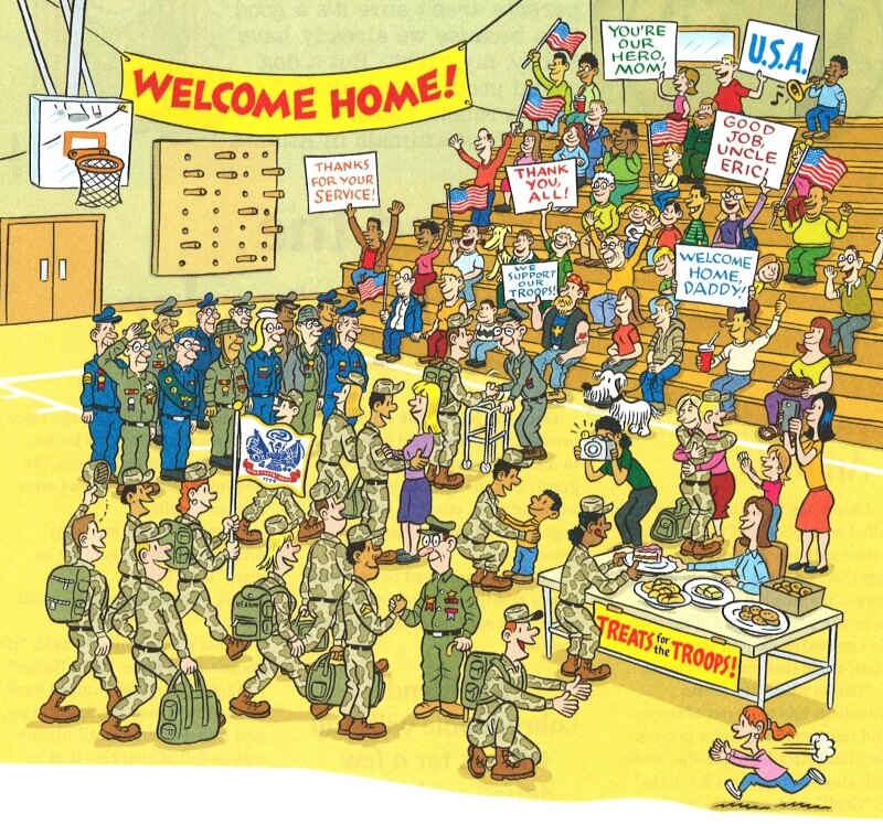Welcome Home Troops! Scene Art