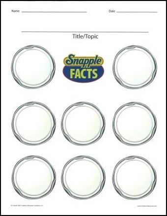 Snapple Facts Graphic Organizer