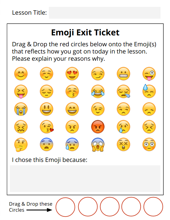 Emoji Exit Ticket - Student Handout
