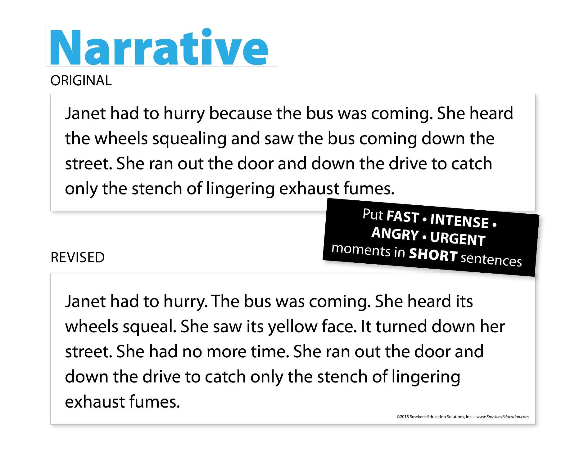 Narrative: Fast-Paced Narrative Example - Rushing to the bus