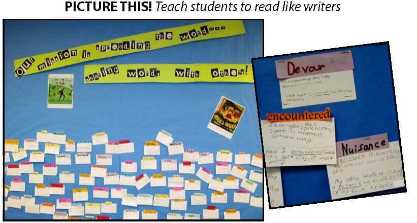 Teach students to read like writers--bulletin board