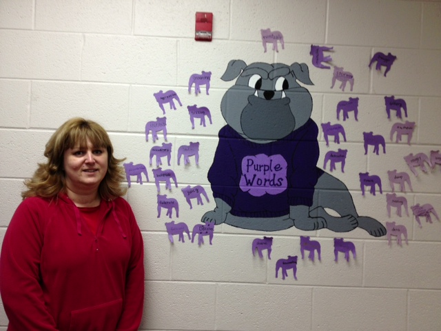 River Valley Elementary School principal Deb Lynch Bull Dog Bulletin Board