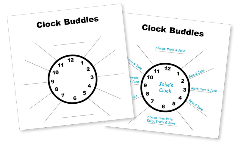 Pick Partners Using Clock Buddies Graphic - Free Download
