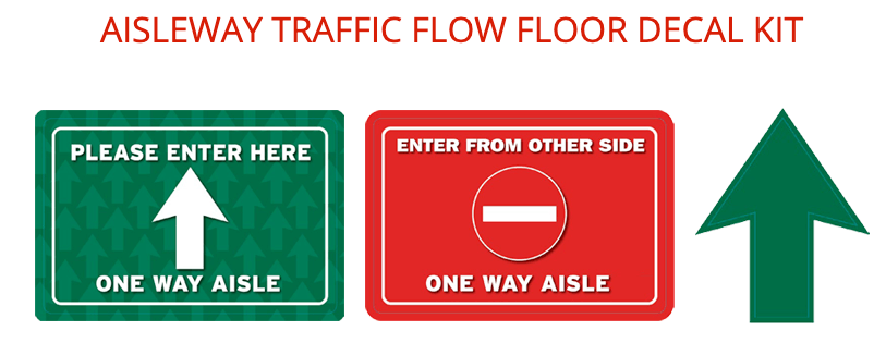 Aisleway Traffic Flow Floor Decal Kit 