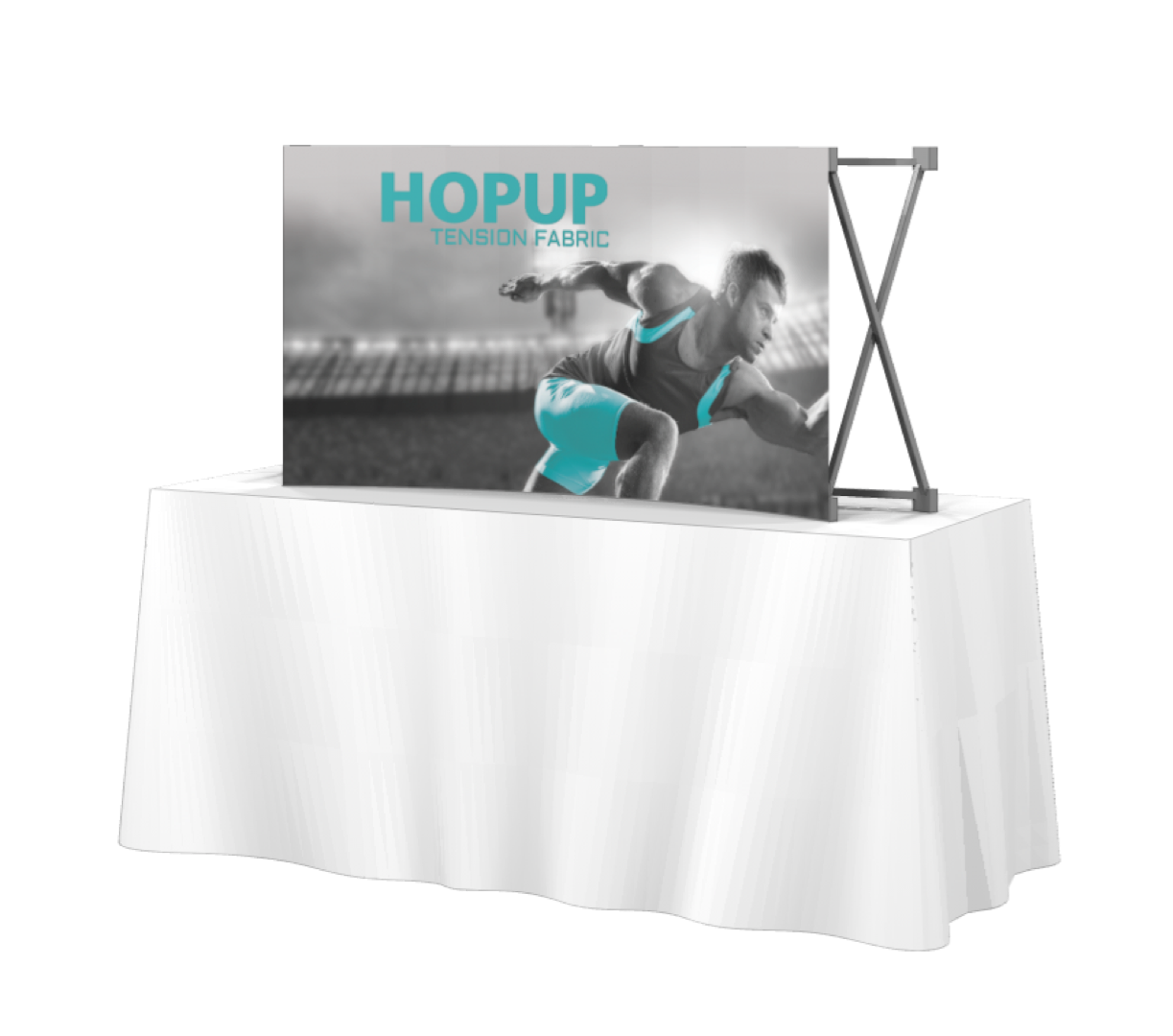 HopUp 2x1 Tabletop Tension Fabric Display- No Endcaps