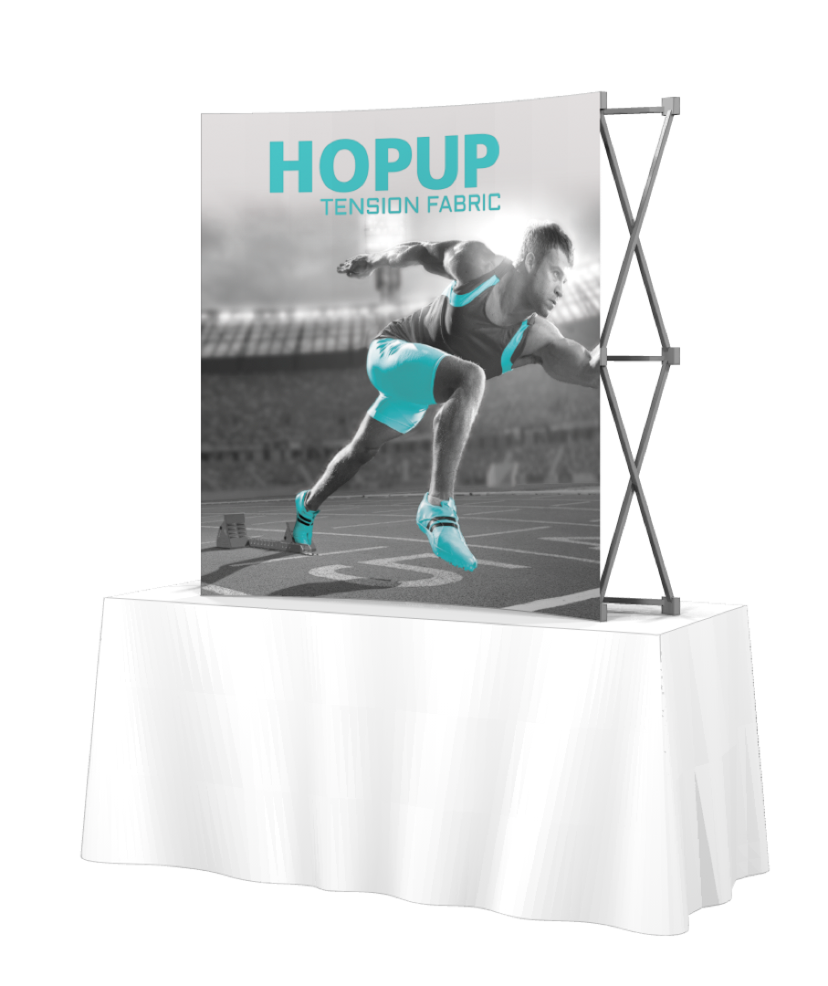 HopUp 2x2 Tabletop Tension Fabric Display- No Endcaps